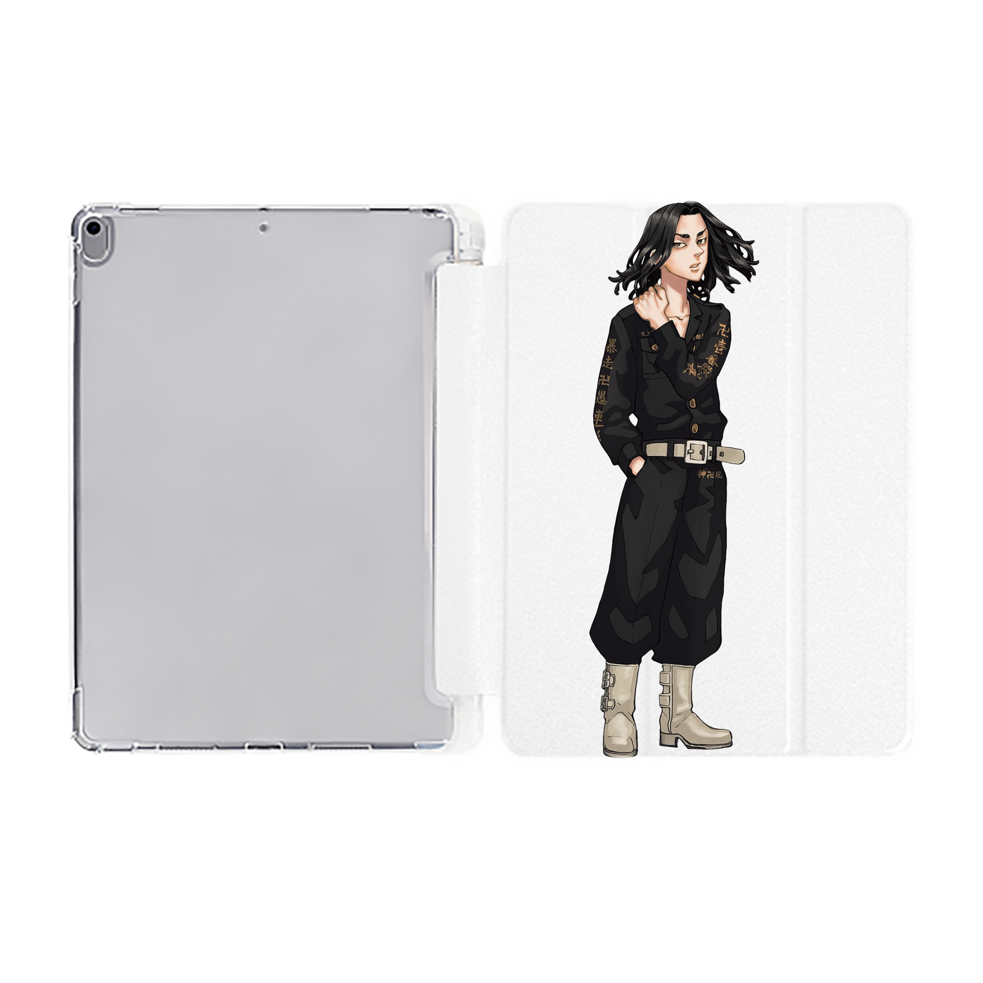 （画像用） 東京リベンジャーズ Tokyo Revengers IPad ケース ペン収納付き 三つ折りスタンド PUレザー×シリコン 対応機種9.5/10.5/10.9インチ